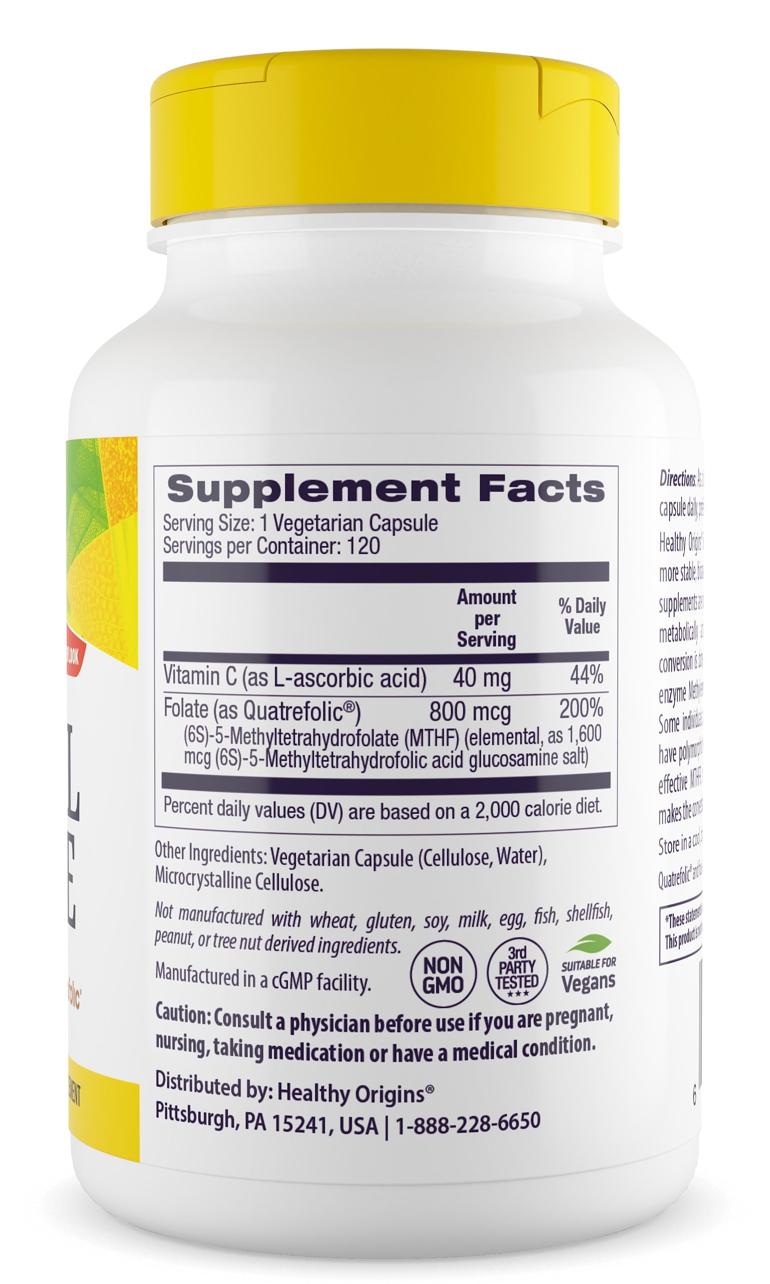 Methyl Folate 800 mcg 120 Veggie Caps by Healthy Origins best price