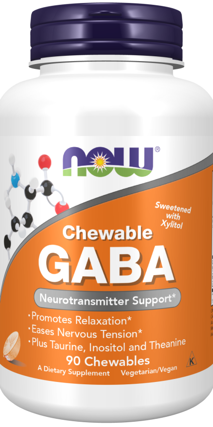 GABA Orange Flavor Chewable - 90 Chewables by NOW