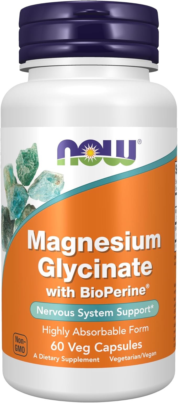 Magnesium Glycinate with BioPerine® - 60 Veg Capsules by NOW