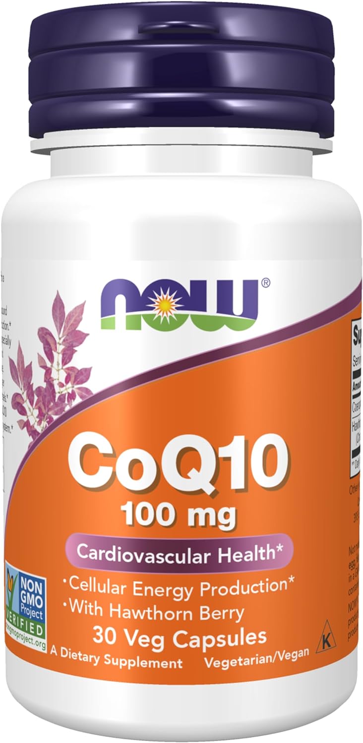 CoQ10 100 mg with Hawthorn Berry - 30 Veg Capsules by NOW