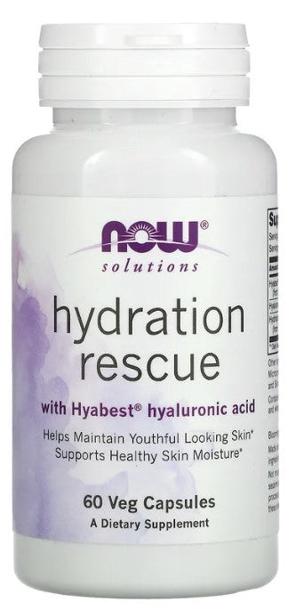 Hydration Rescue with Hyabest Hyaluronic Acid, 60 Veg Capsules, by NOW