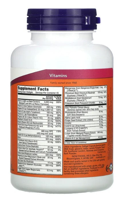 Adam™ Men's Multiple Vitamin, 90 Softgels, by NOW