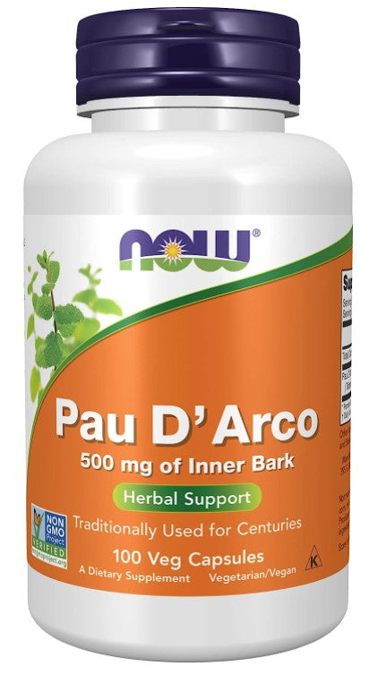 Pau D'Arco 500 mg 100 Veg Capsules, by NOW