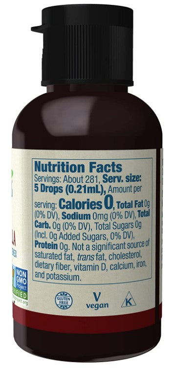 Better Stevia Zero-Calorie Liquid Sweetener Cinnamon Vanilla 2 fl oz (59 ml) by NOW