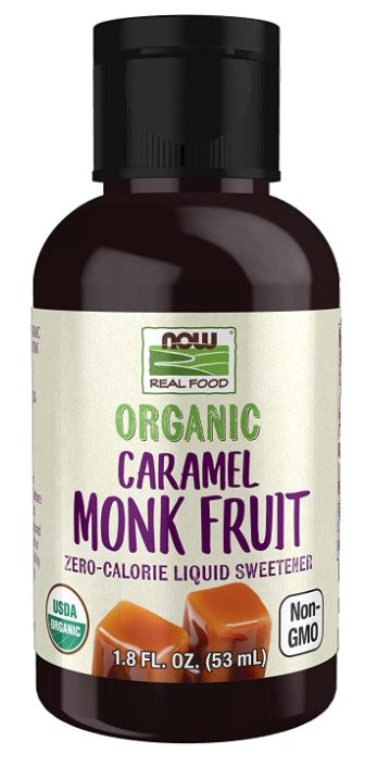 Organic Monk Fruit Caramel Zero-Calorie Liquid Sweetener 1.8 fl. oz. (53 mL), by NOW