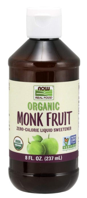 Organic Monk Fruit Zero-Calorie Liquid Sweetener, 8 fl oz (237 mL), by Now Real Food