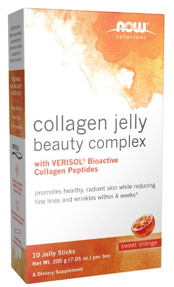 Collagen Jelly Beauty Complex, 10 Sweet Orange Jelly Sticks, by NOW