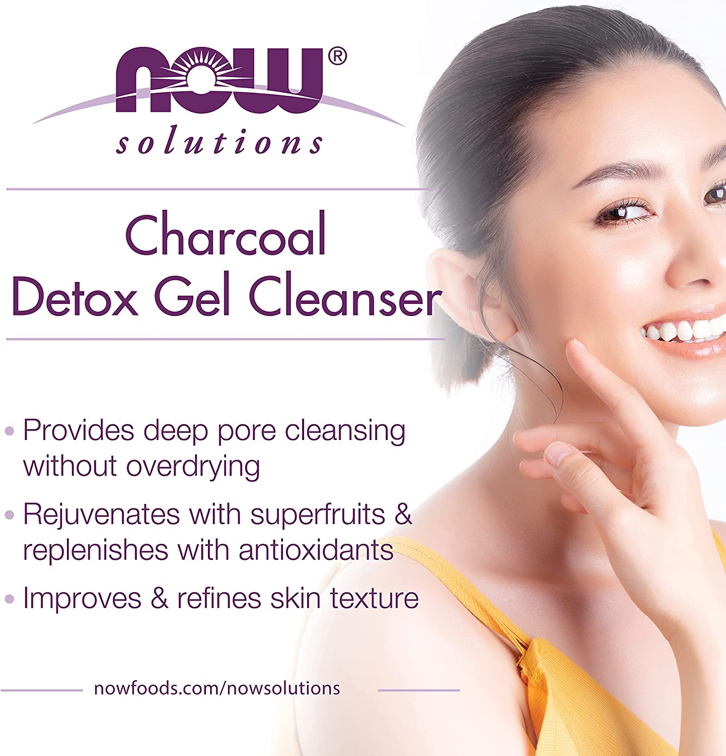 Charcoal Detox Gel Cleanser 8 fl oz (237 ml) by NOW - Discontinued