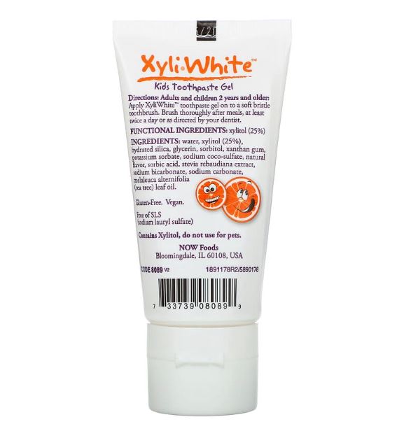 XyliWhite Kid's Toothpaste Gel Orange Splash 3.0 oz (85 g), by Now