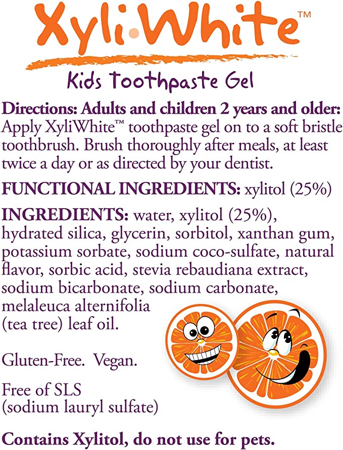 XyliWhite Kid's Toothpaste Gel Orange Splash 3.0 oz (85 g), by Now