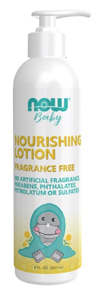 Nourishing Baby Lotion, Fragrance Free, 8 fl oz (237 mL), by Now Baby