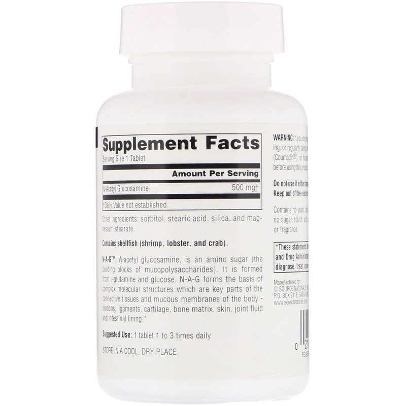 N-A-G N-Acetyl Glucosamine 500 mg 60 Tablets