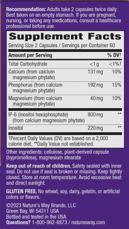 Cell Forte IP-6 & Inositol 120 Veg Capsules by Nature's Way