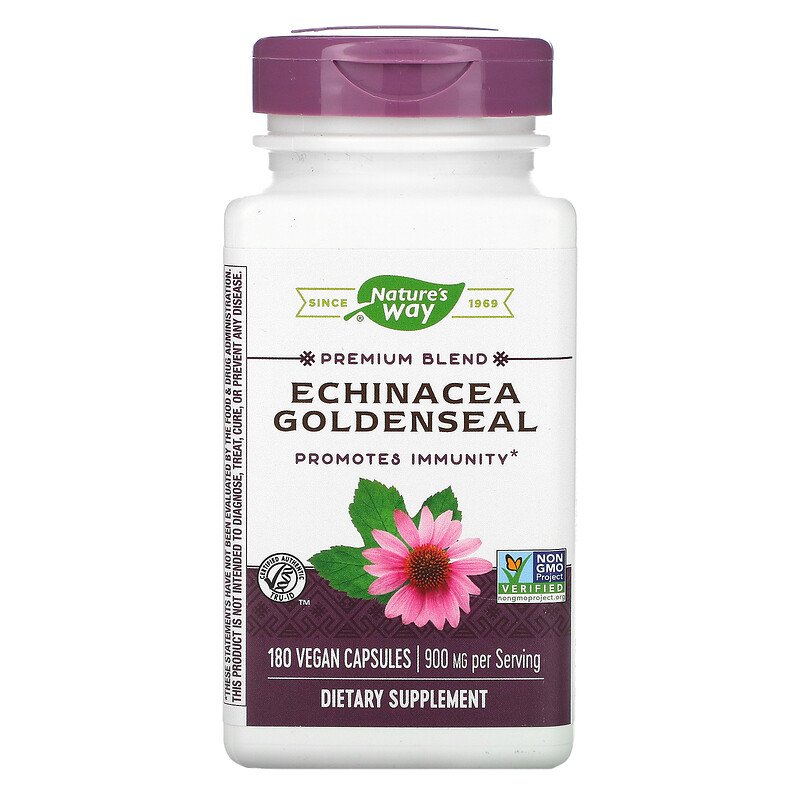 Echinacea Goldenseal 450 mg 180 Vegetarian Capsules by Nature's Way