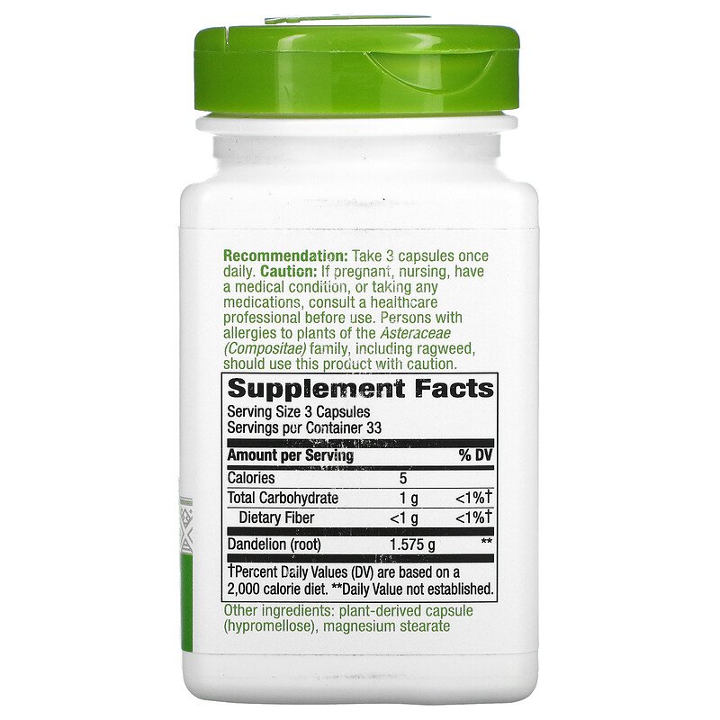 Dandelion Root 525 mg 100 Vcaps by Nature's Way