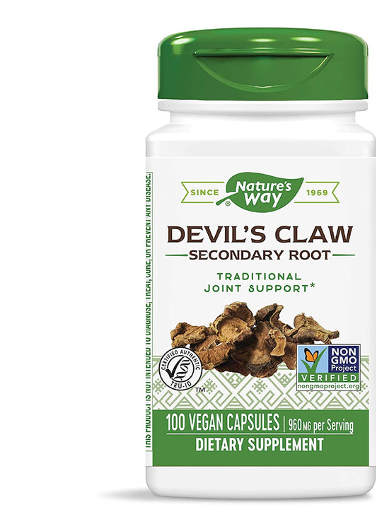 Devil's Claw Secondary Root 480 mg 100 Vegetarian Capsules