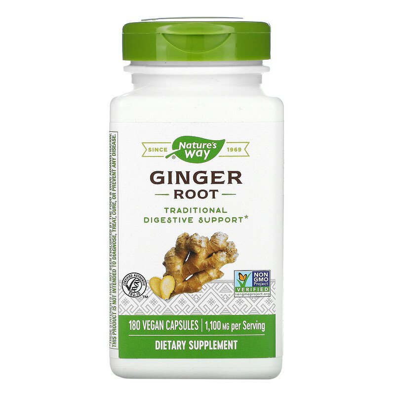 Ginger Root 550 mg 180 Vegetarian Capsules by Nature's Way