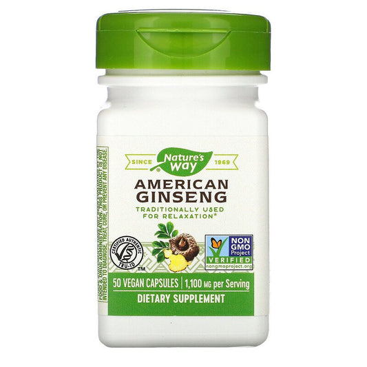 American Ginseng 550 mg 50 Vegetarian Capsules by Nature's Way