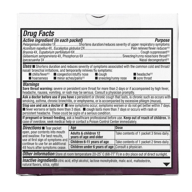 Umcka FastActives Cold+Flu Relief Berry Flavor 10 Packets by Nature's Way