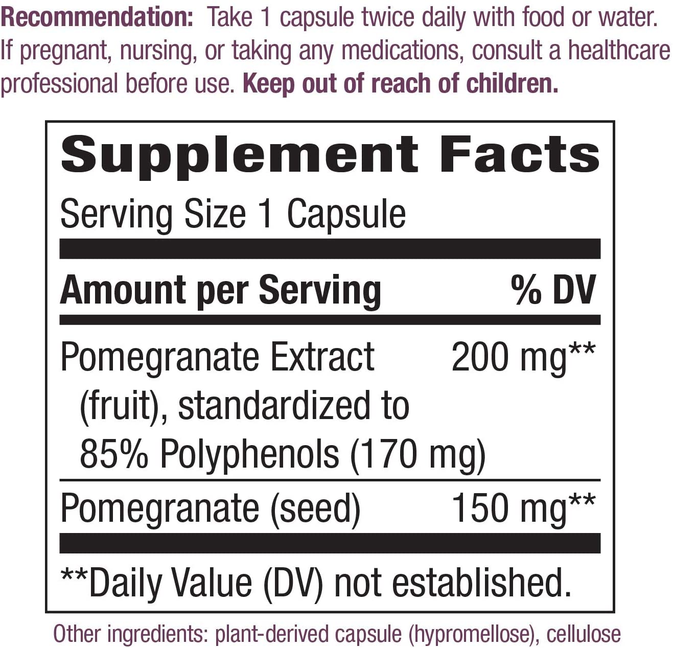 Pomegranate Standardized 60 Vegetarian Capsules by Nature's Way