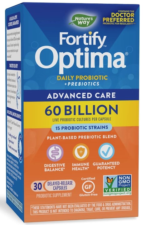 Fortify® Optima® Advanced Care 60 Billion Probiotic + Prebiotics, 30 Capsules, by Nature's Way