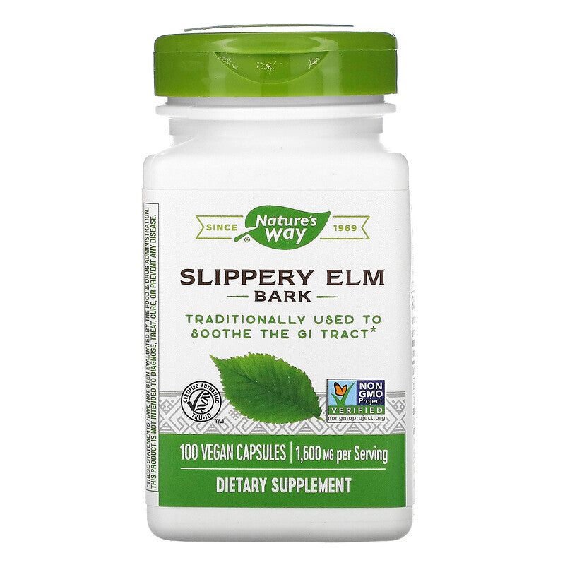 Slippery Elm Bark 400 mg 100 Vegetarian Capsules by Nature's Way