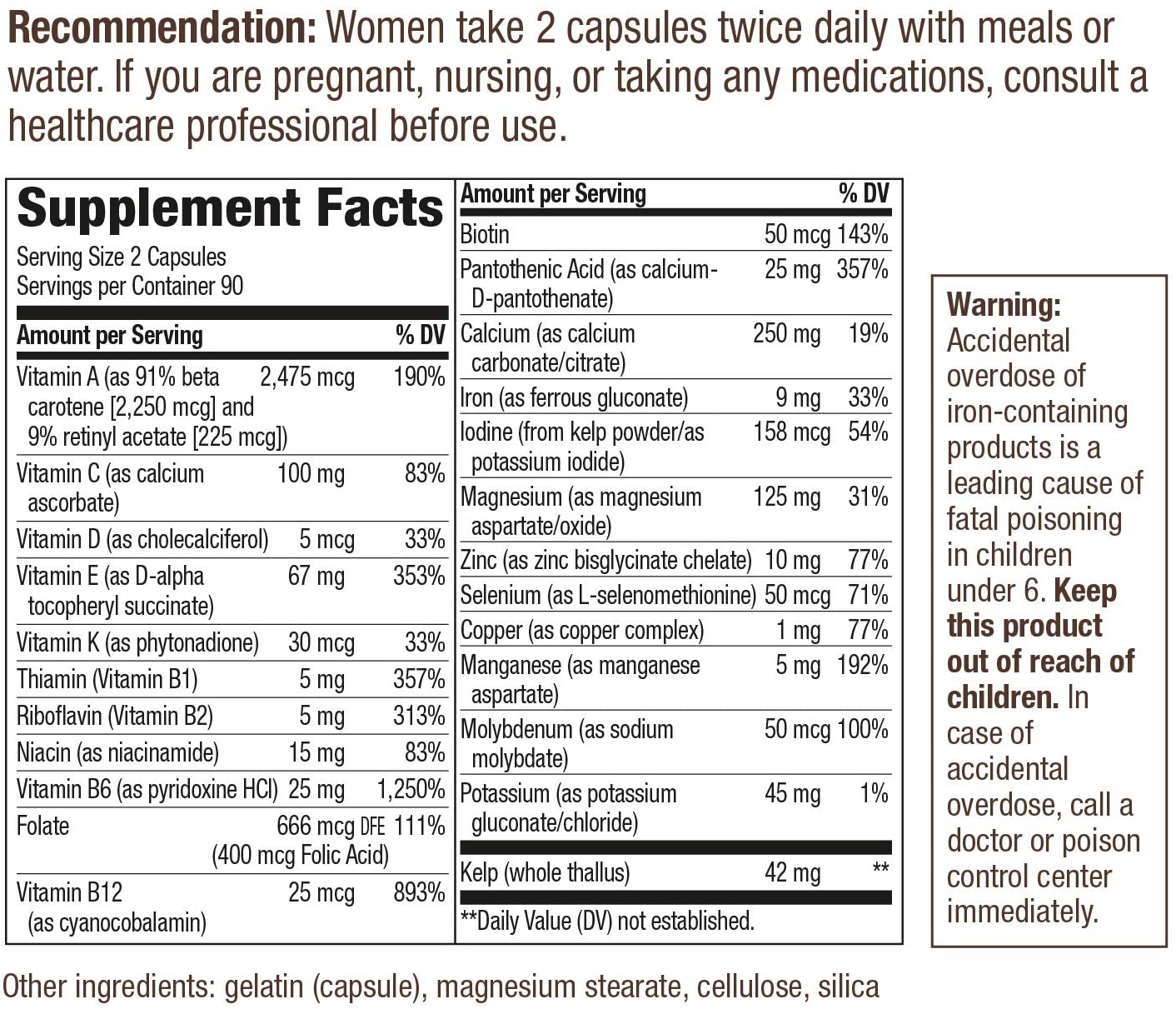 Prenatal Multi-Vitamin & Multi-Mineral 180 Capsules by Nature's Way