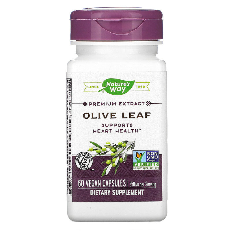 Olive Leaf Standardized 12% Oleuropein 60 Veg Capsules by Nature's Way