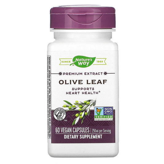 Olive Leaf Standardized 12% Oleuropein 60 Veg Capsules by Nature's Way