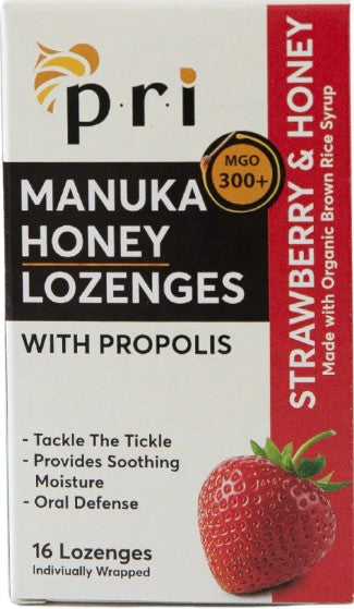 Manuka Honey & Propolis, Strawberry & Honey, Lozenges 16ct, by P.R.I