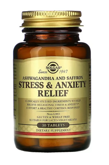 Stress & Anxiety Relief Ashwagandha and Saffron 30 Tablets