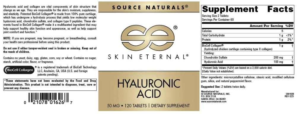 Skin Eternal Hyaluronic Acid 50 mg 120 Tablets