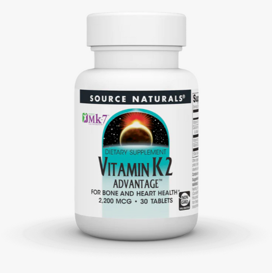 Vitamin K2 Advantage 2,200 mcg 30 Tablets by Source Naturals