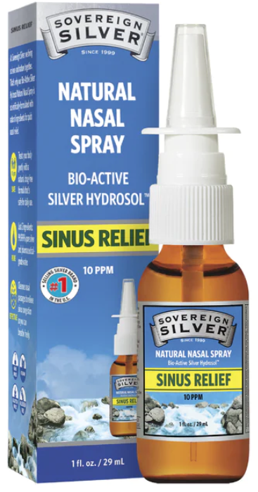 Bio-Active Silver Hydrosol - Natural Nasal Spray, Sinus Relief, 1 fl oz (29 ml), by Sovereign Silver