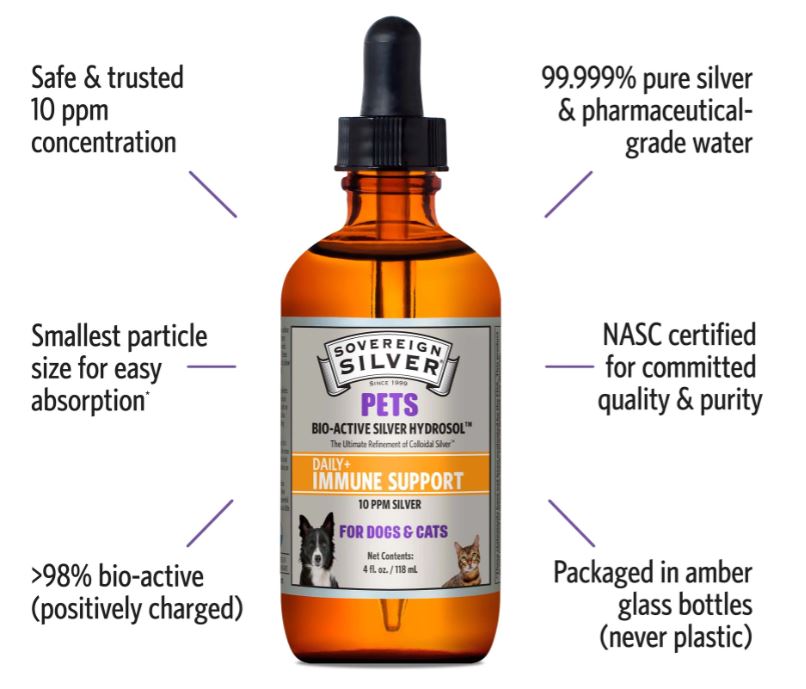 PETS Bio-Active Silver Hydrosol – Dropper-Top – 4oz