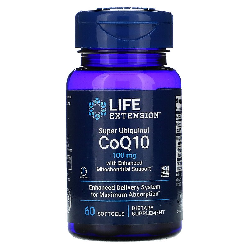 Super Ubiquinol CoQ10 with Enhanced Mitochondrial Support 100 mg 60 Softgels