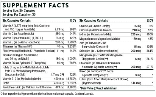 Men's Multi 50+ 180 Capsules without Copper and Iron, by Thorne