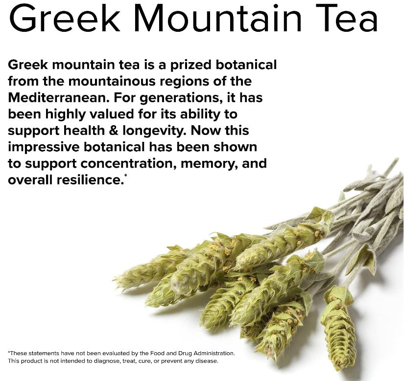 Terry Naturally GMT23™ Greek Mountain Tea + Bacopa, 30 Capsules, by Europharma