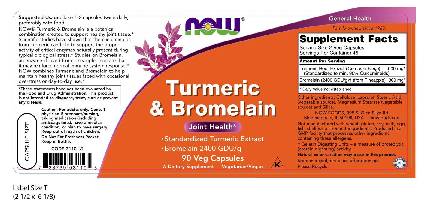 Turmeric & Bromelain 90 Veg Capsules