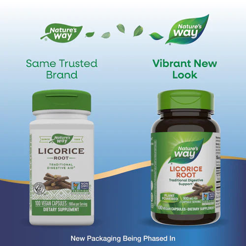 Licorice Root 450 mg 100 Vegetarian Capsules by Nature's Way