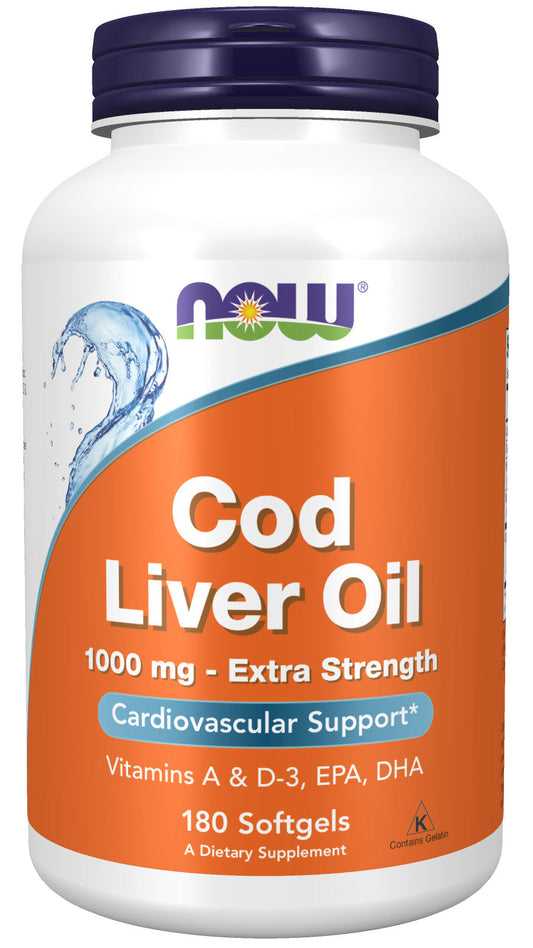 Cod Liver Oil 1000 mg 180 Softgels by NOW