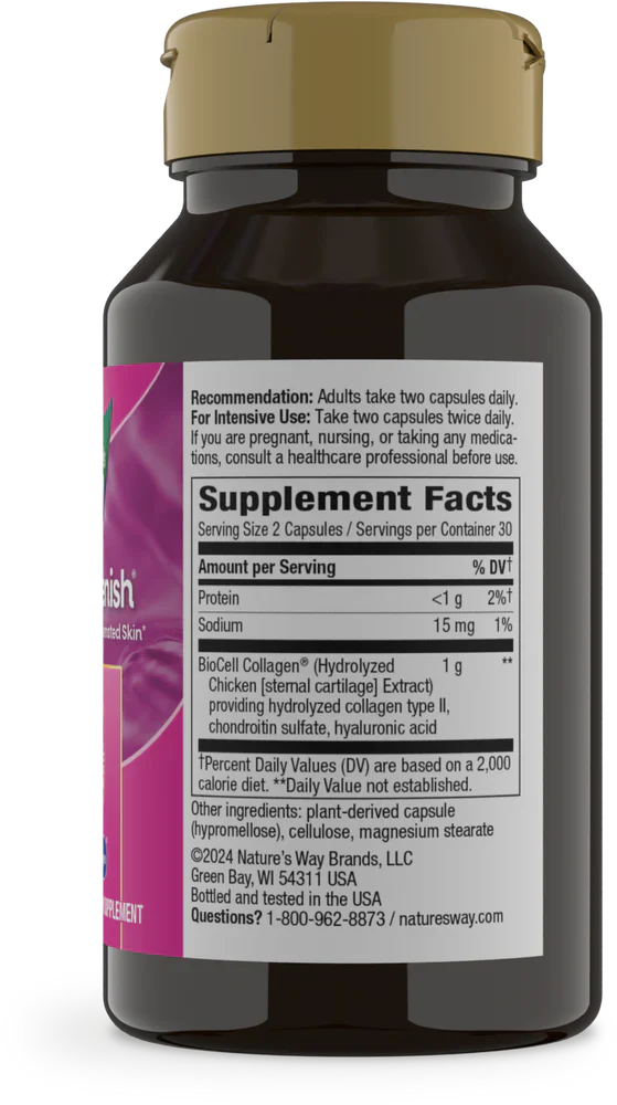 Hydraplenish, Patented BioCell Collagen, 60 Capsules by Nature's Way