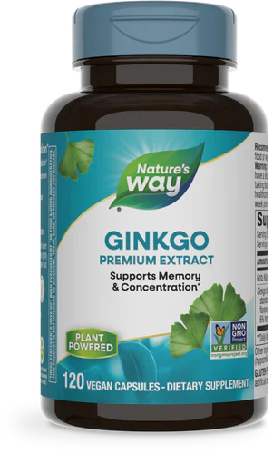 Ginkgo Standardized 120 Veg Capsules by Nature's Way