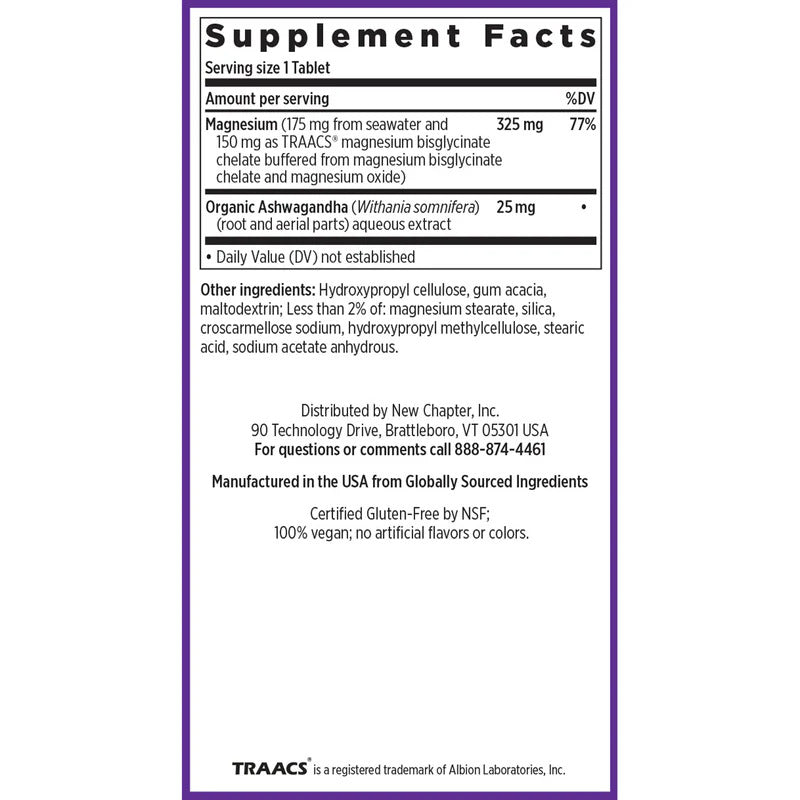 Magnesium + Ashwaganda 30 tablets by New Chapter