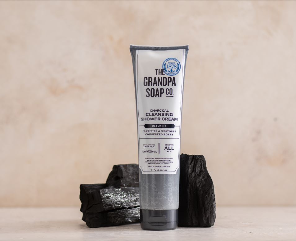 Charcoal Cleansing Shower Cream, 9.5 fl oz (280 mL) - By The Grandpa Soap Company