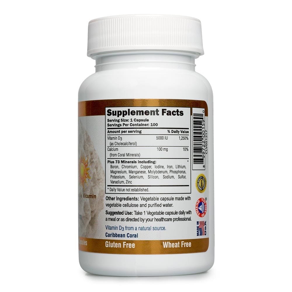 Coral Daily Vitamin D3 5000 IU 100 Vegetable Capsules by Coral Calcium best price