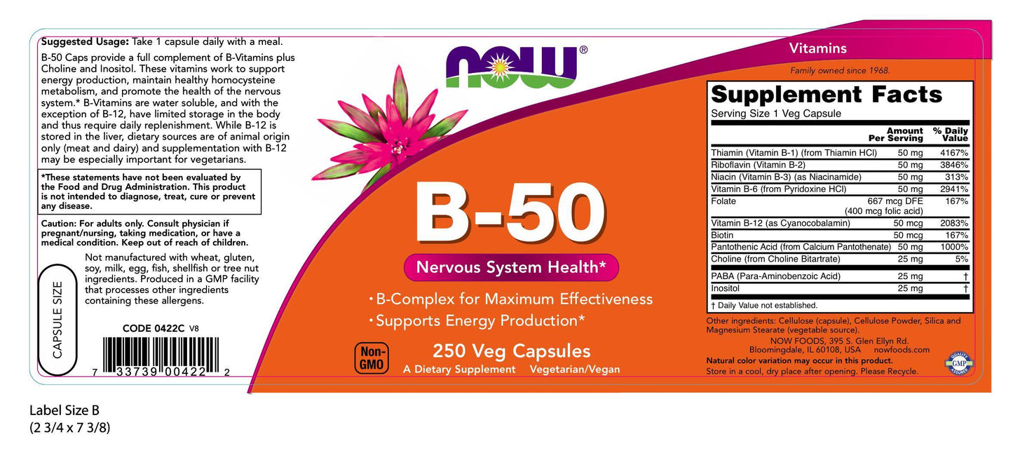 B-50 250 Veg Capsules