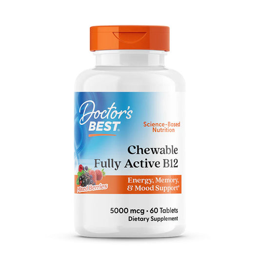 Chewable Fully Active B12 5000 mcg 60 Tablets Mixed Berries Flavor by Doctor's Best