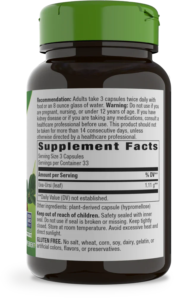 Uva Ursi Leaves 480 mg 100 Vegetarian Capsules by Nature's Way