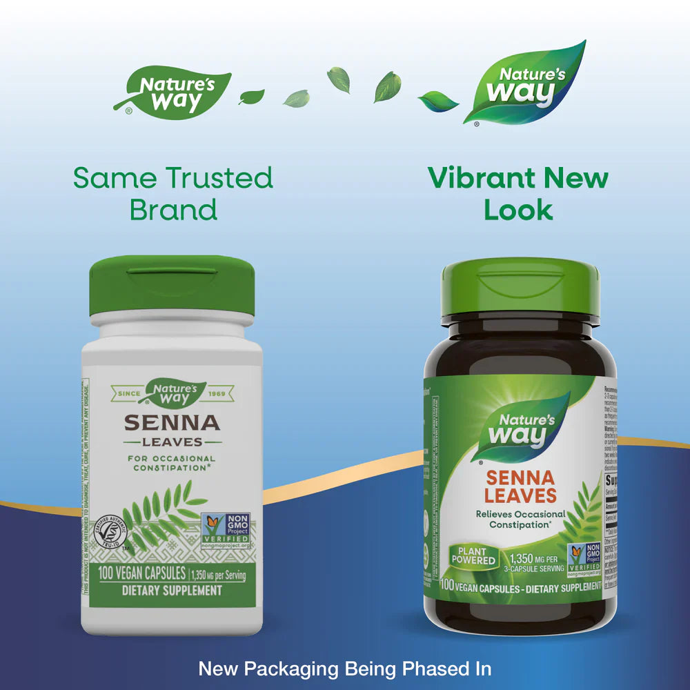 Senna Leaves 450 mg 100 Vegetarian Capsules by Nature' Way